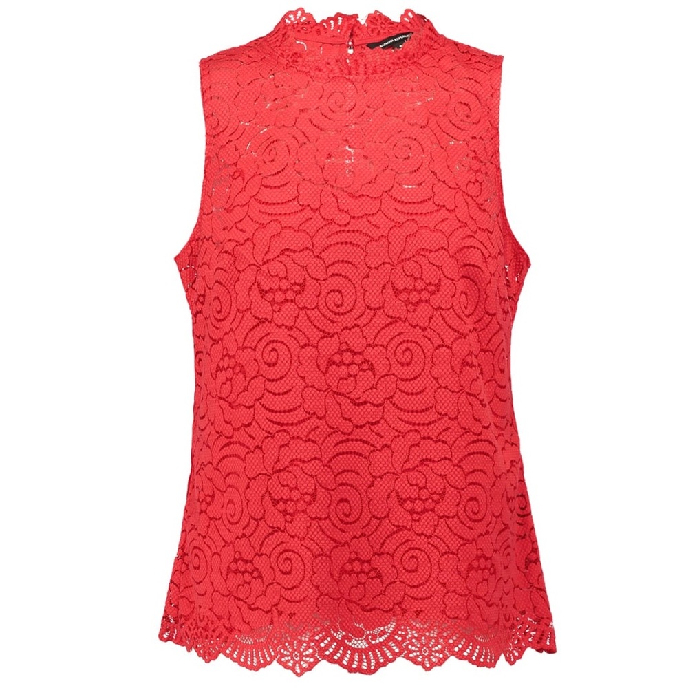 {banana republic} red lace top